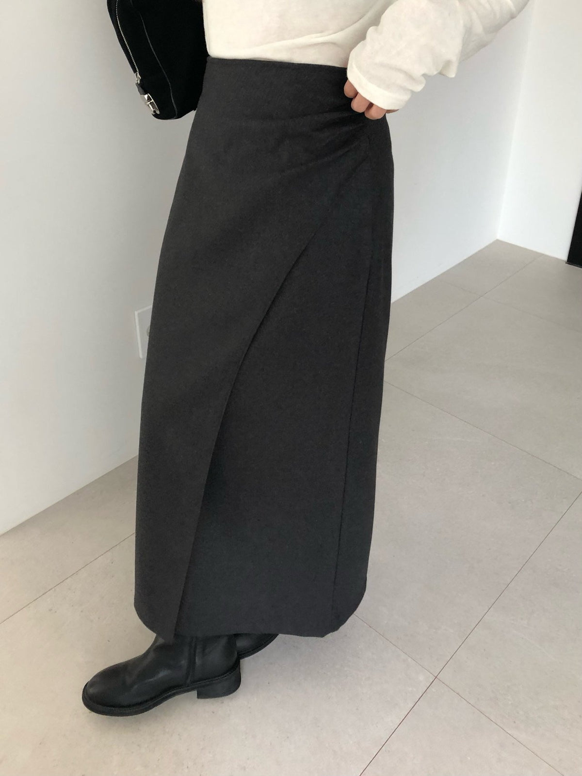 ched shirring skirt-2col