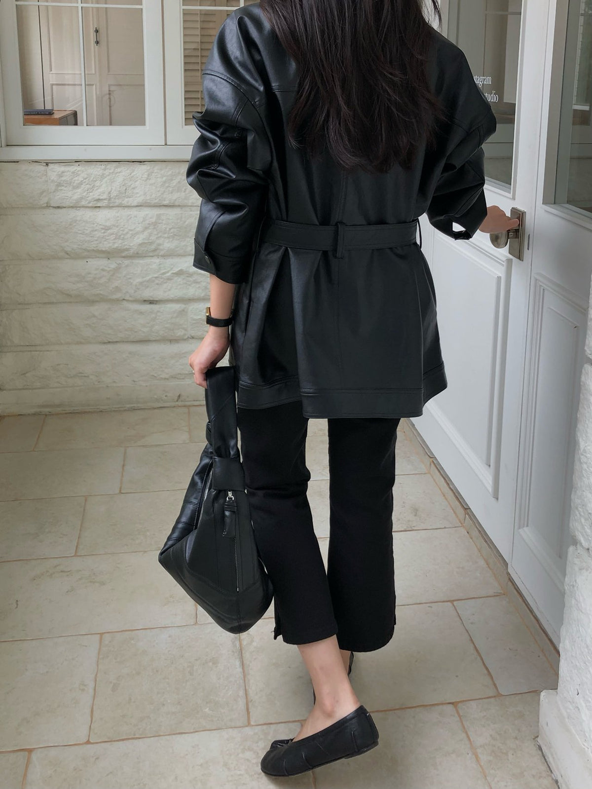 paris half leather jacket