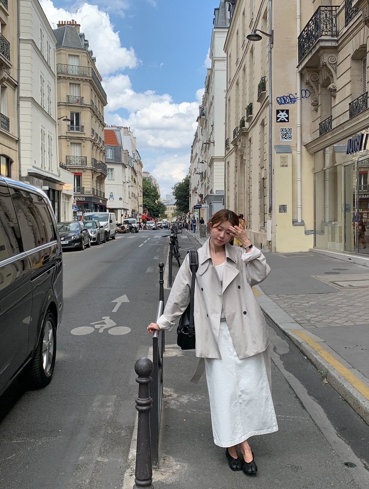 Maren washing half trench jacket-2col