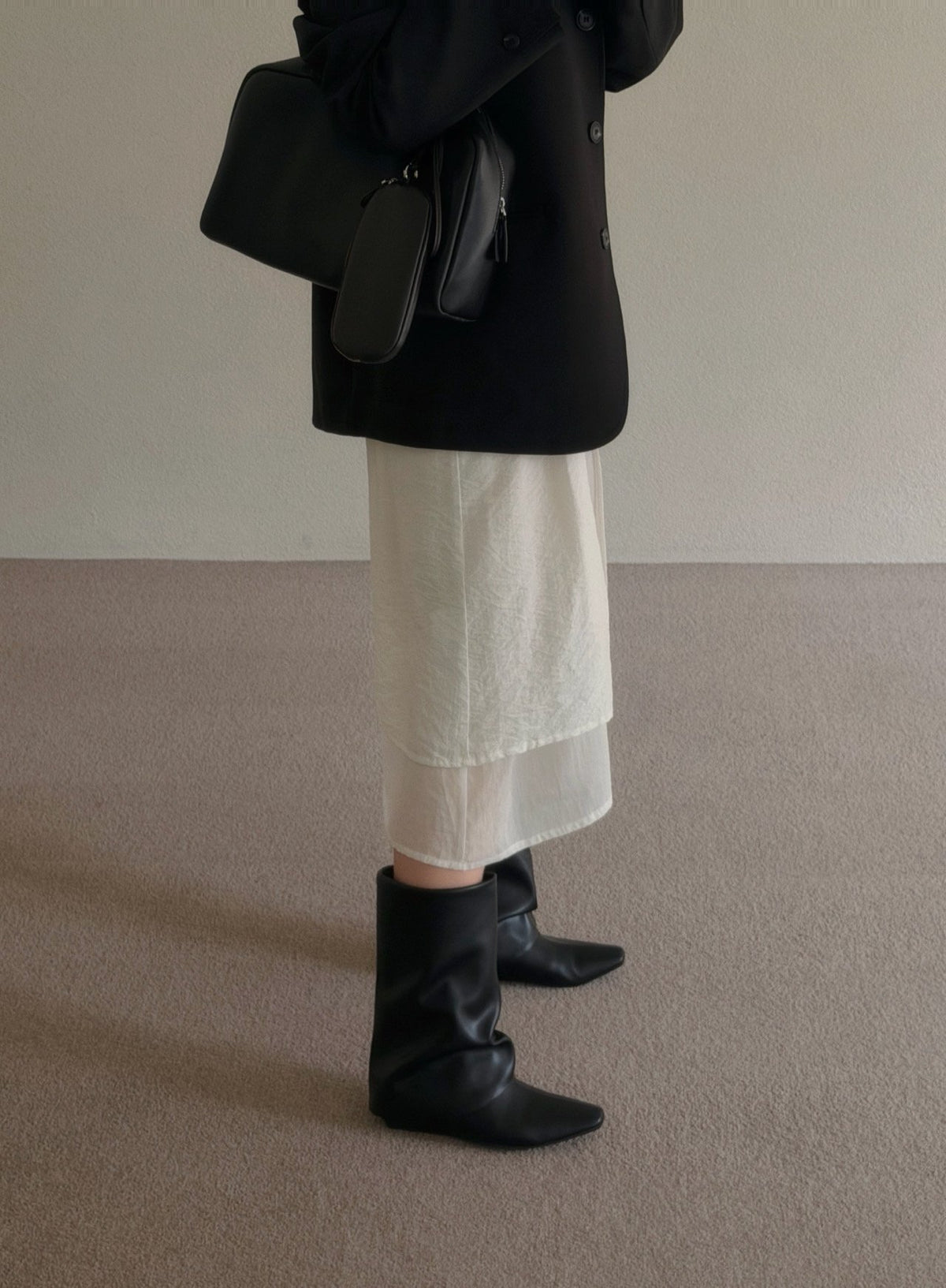 slouch wedge boots