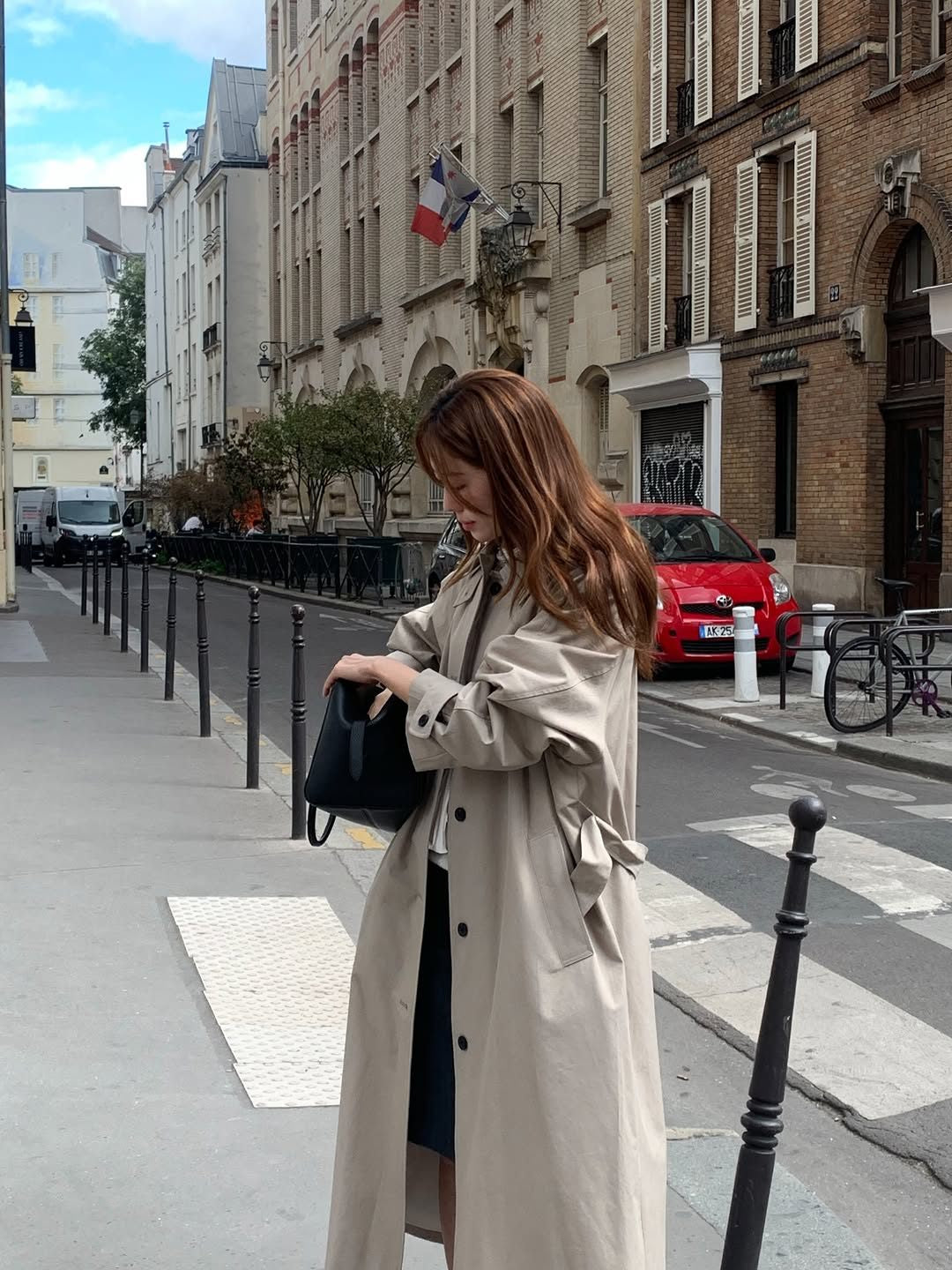 Barnet long trench coat