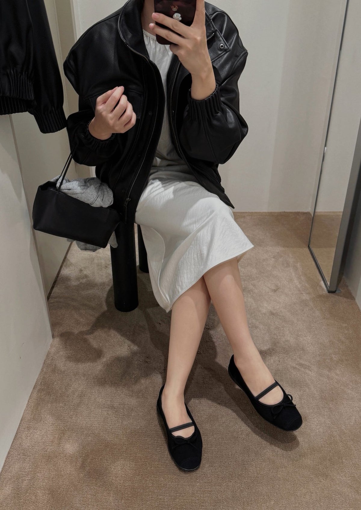 suede comfort ribbon flats-2col