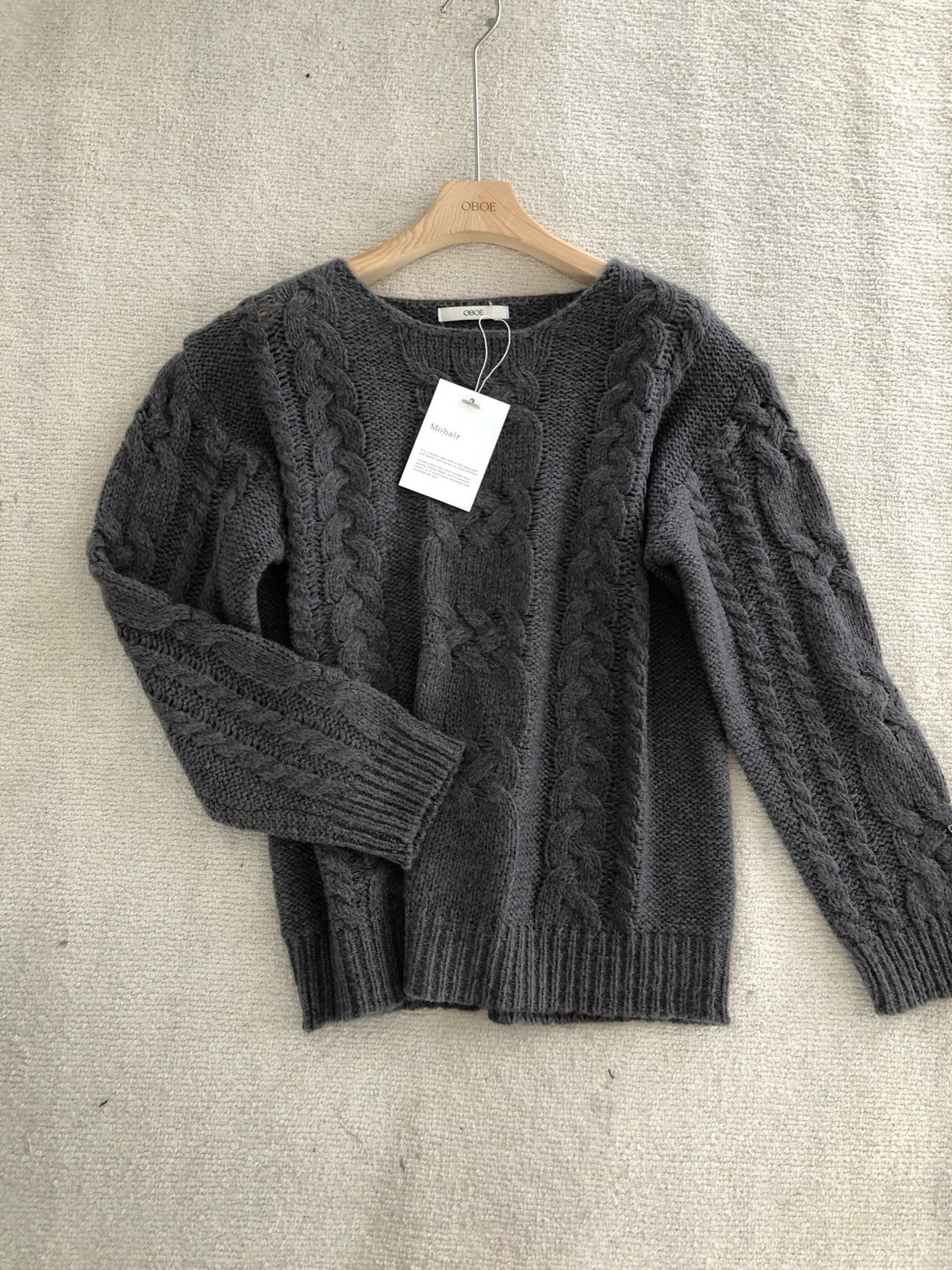 mohair cable knit-2col