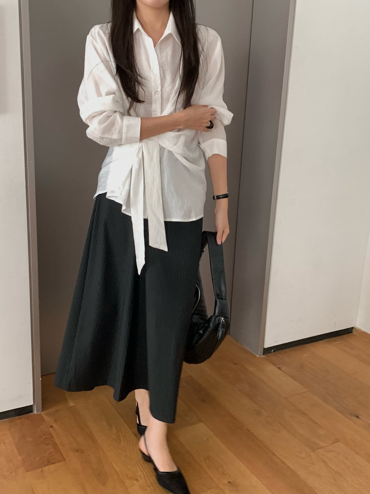 Veil wrap blouse-2col