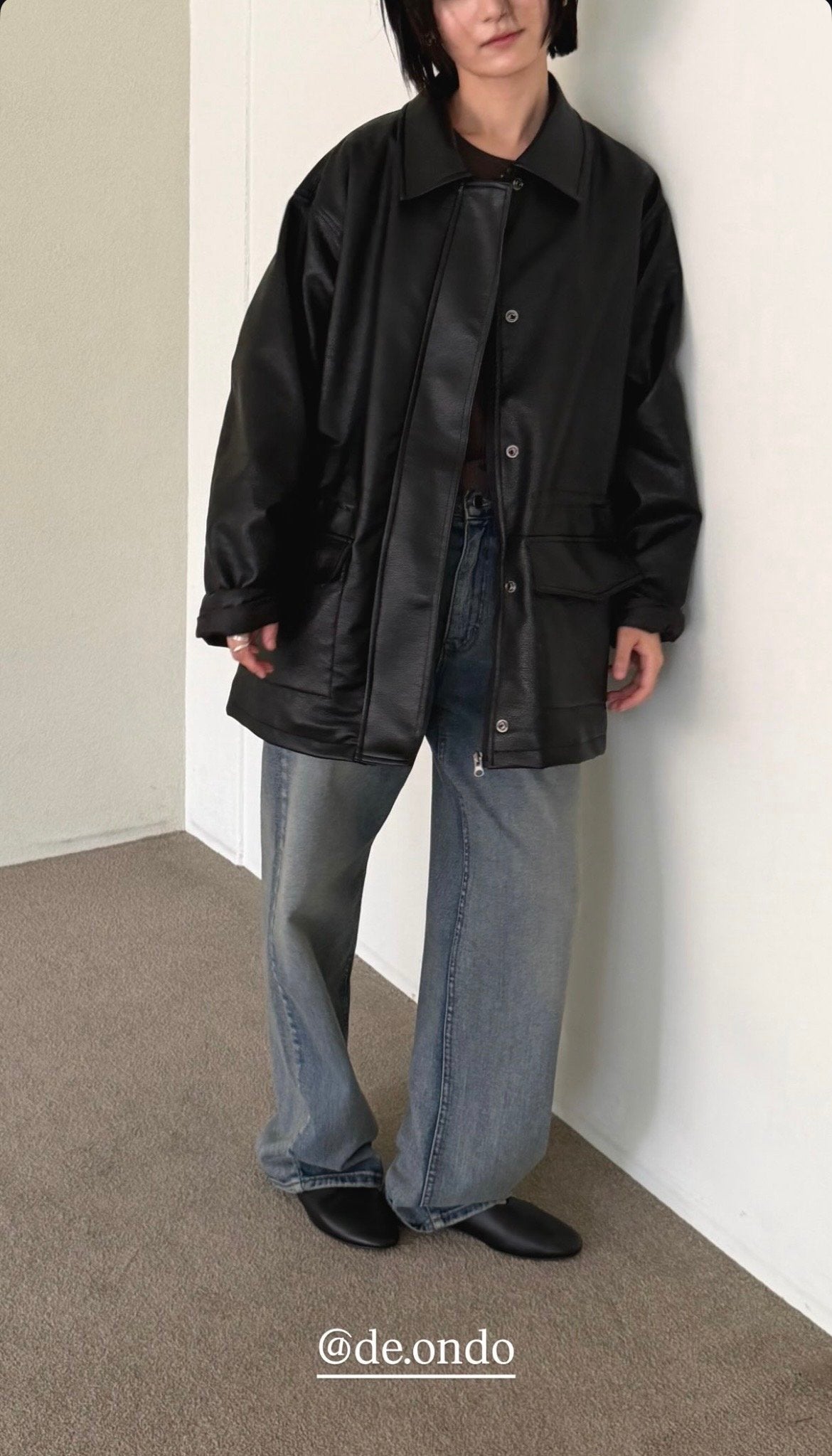 Deondo leather field jacket-2col