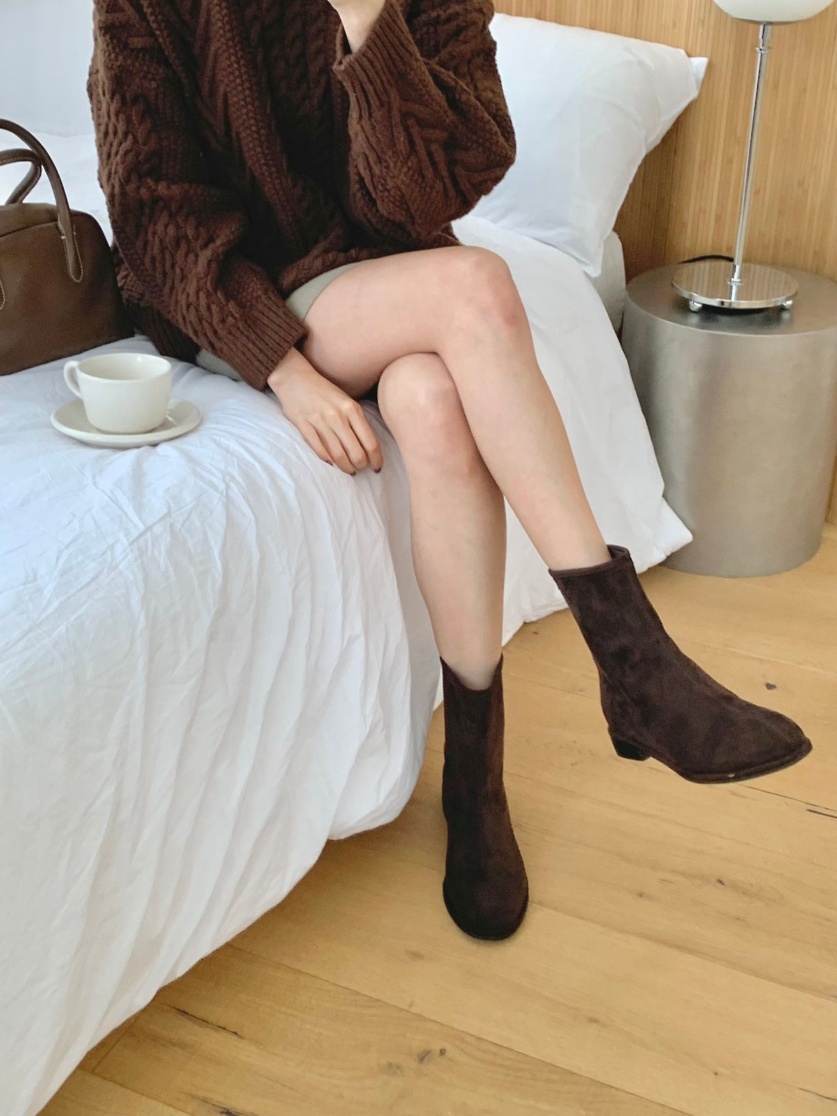 Suede Back-Zip Mid Boots-3col