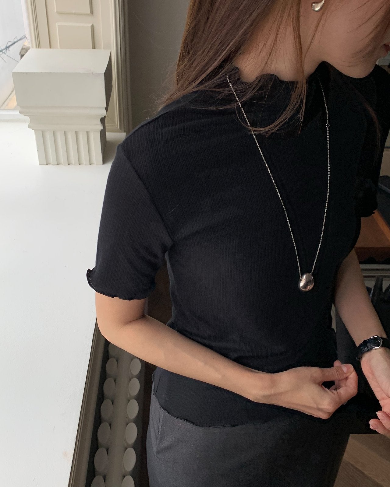 Loen half neck rib T-4col