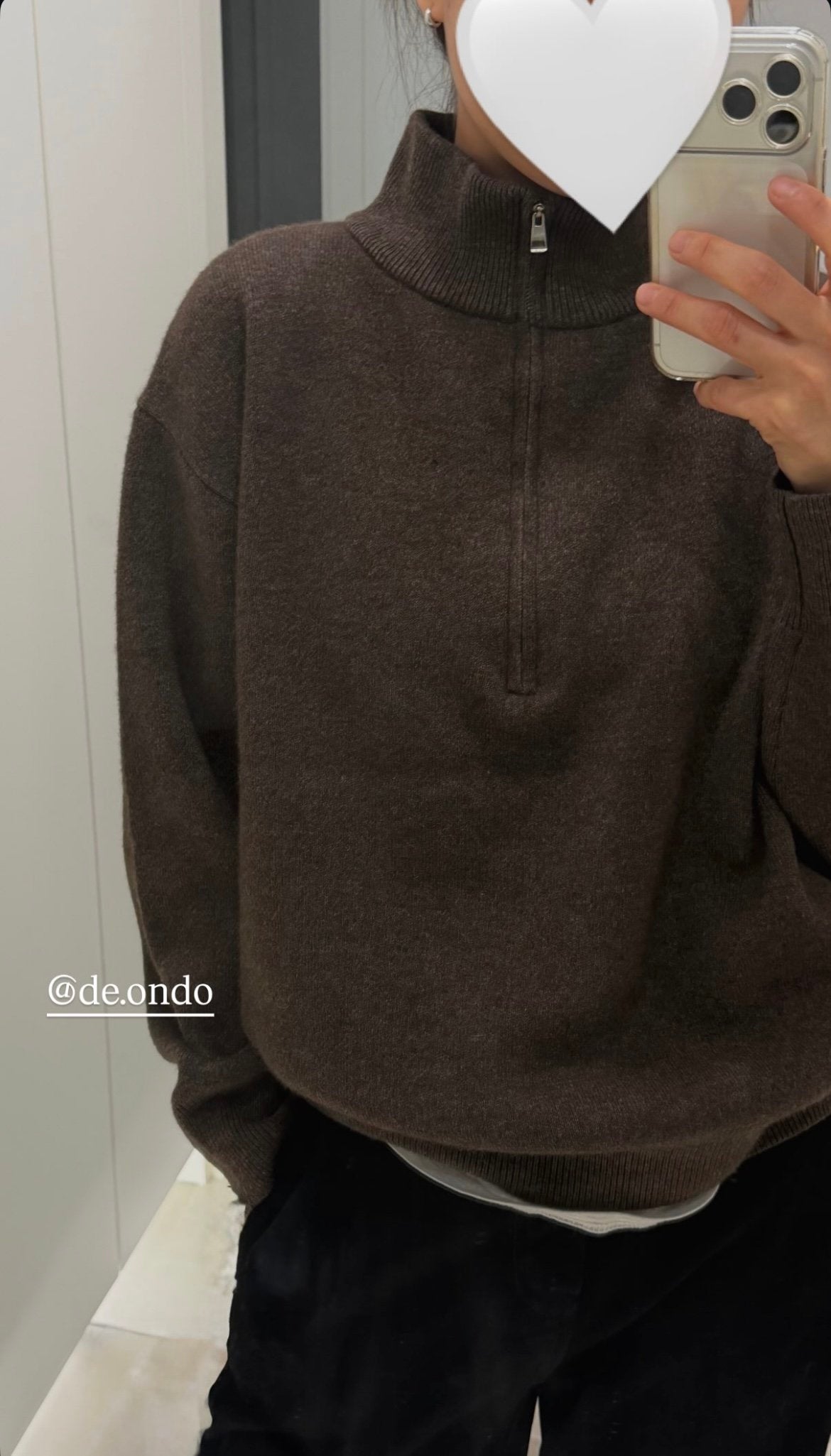 deondo cash double half zip sweater-4col