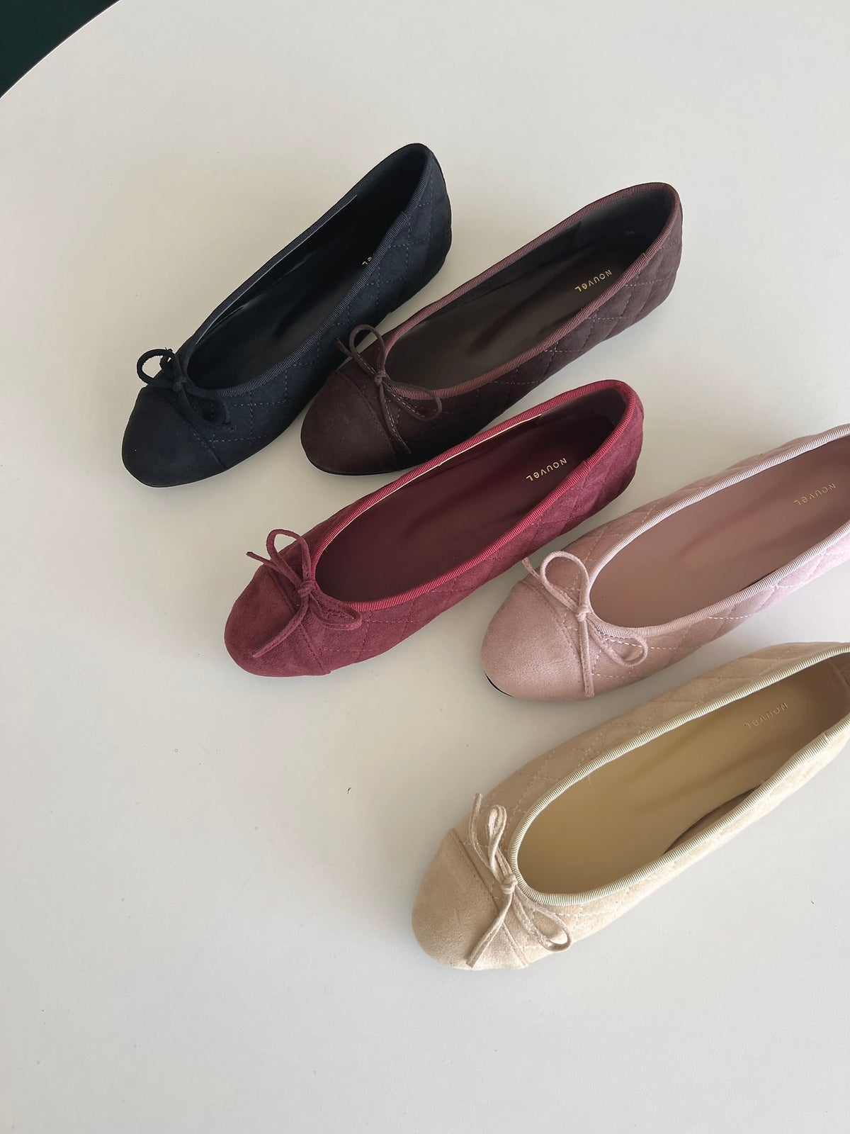 Suede Nubuck Ribbon Flats-5col