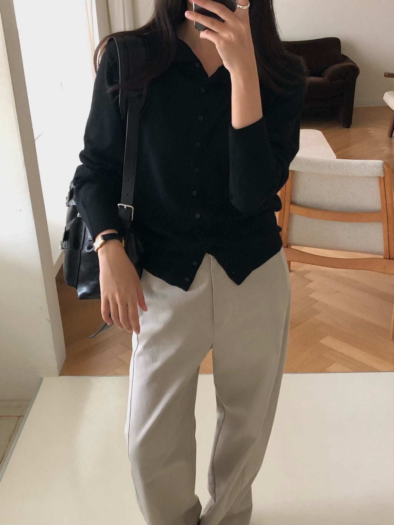 High-neck cash cardigan-3col