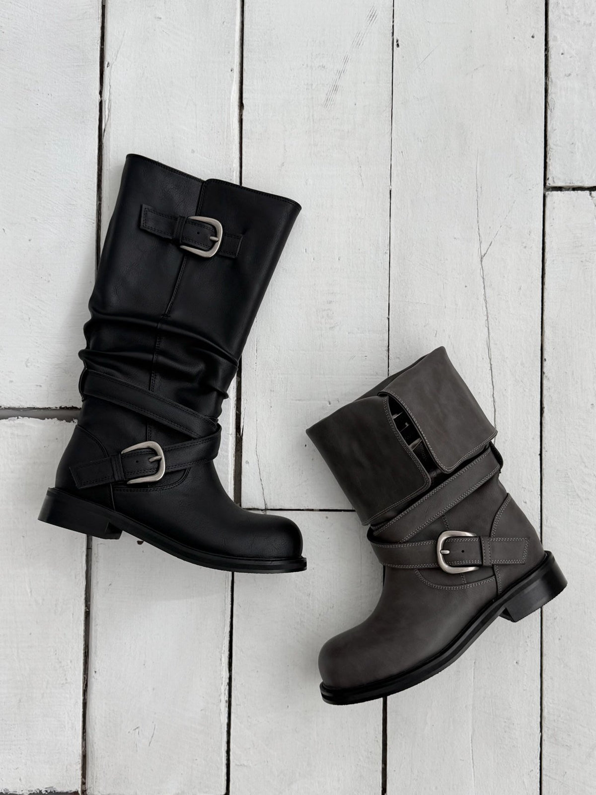 buckle fold-over boots-2col