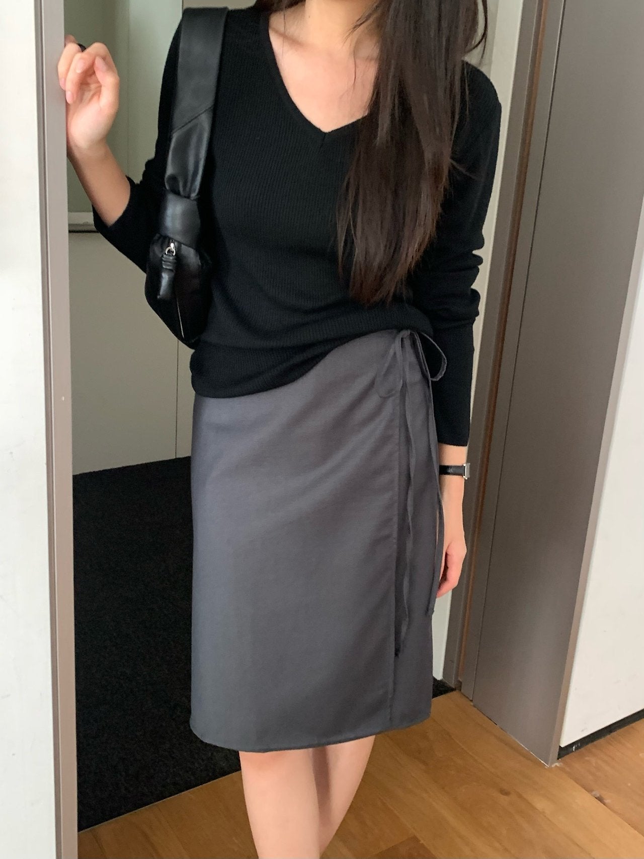 Sandy wrap skirt-2col