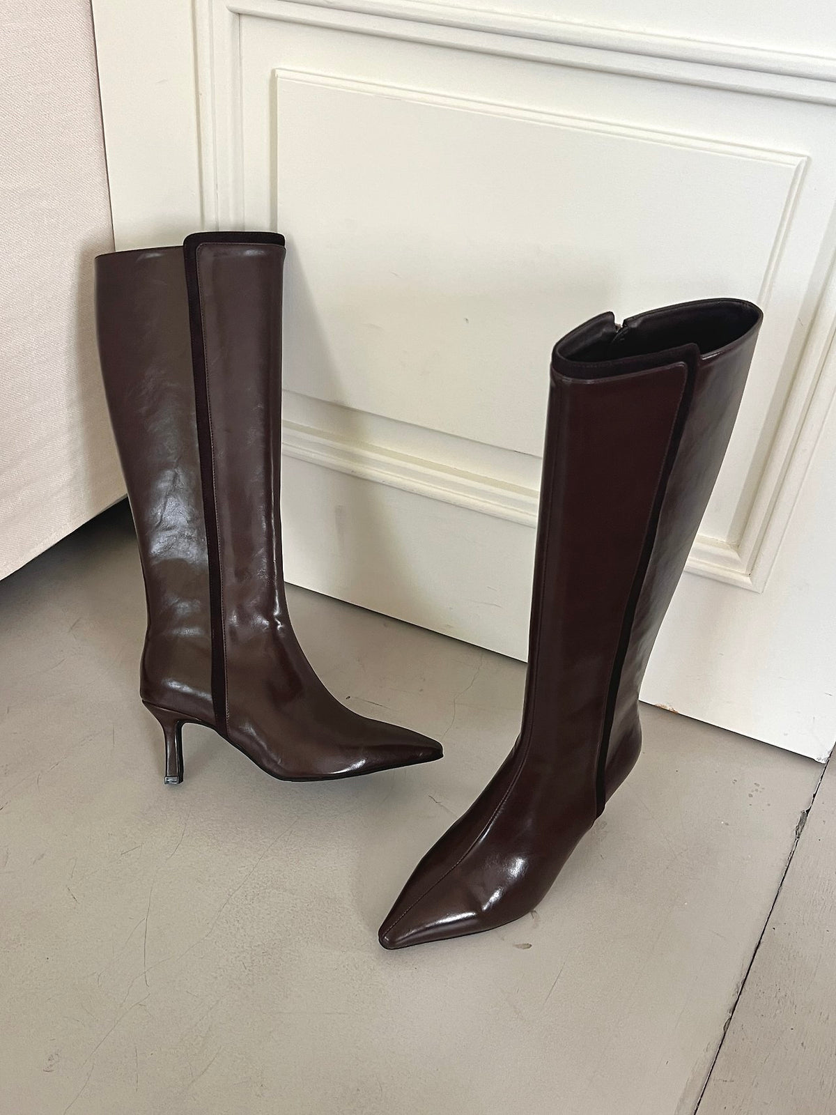 Binding Suede point 7cm Boots-2col