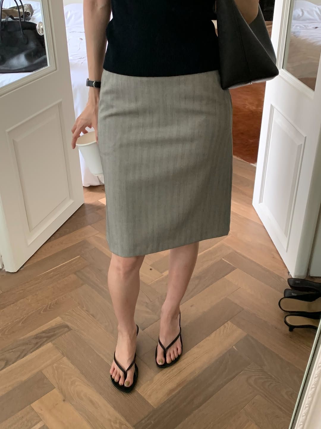 Noel A-line midi skirt-3col