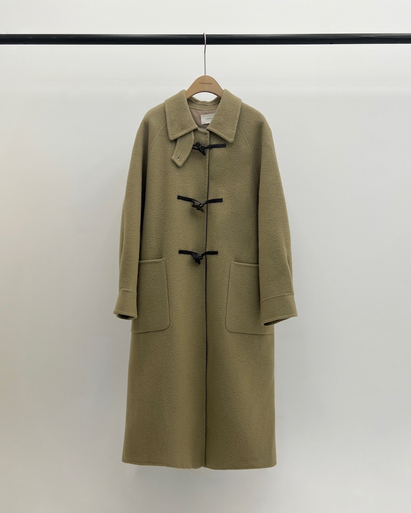 Roi wool highneck duffle hanmade coat-3col