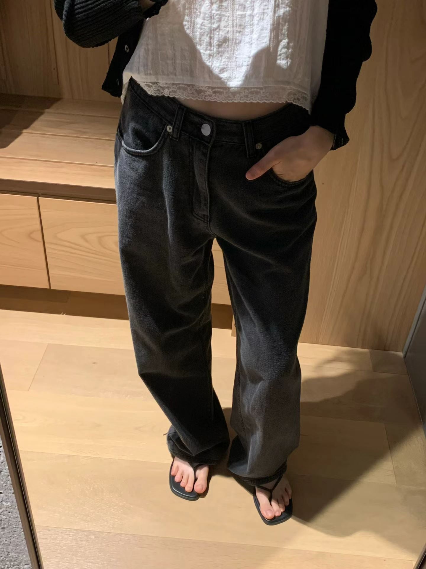 Ounce summer black washing denim