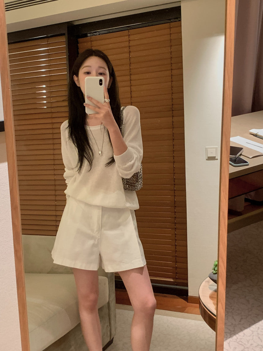 u-neck knit-4col