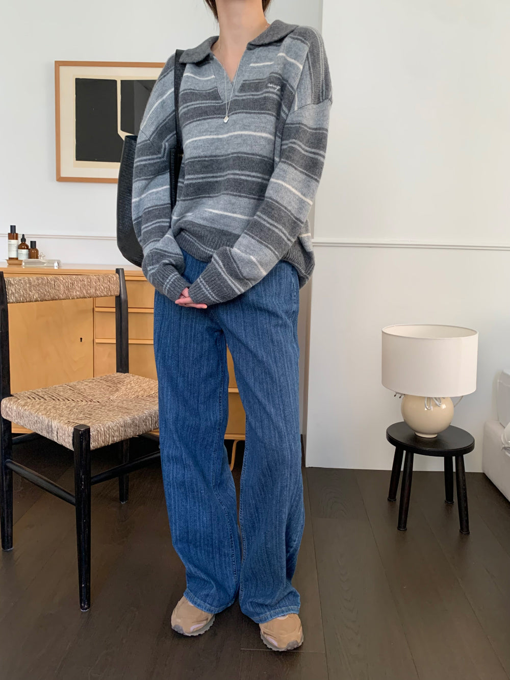 Swan s.t collar knit-2col