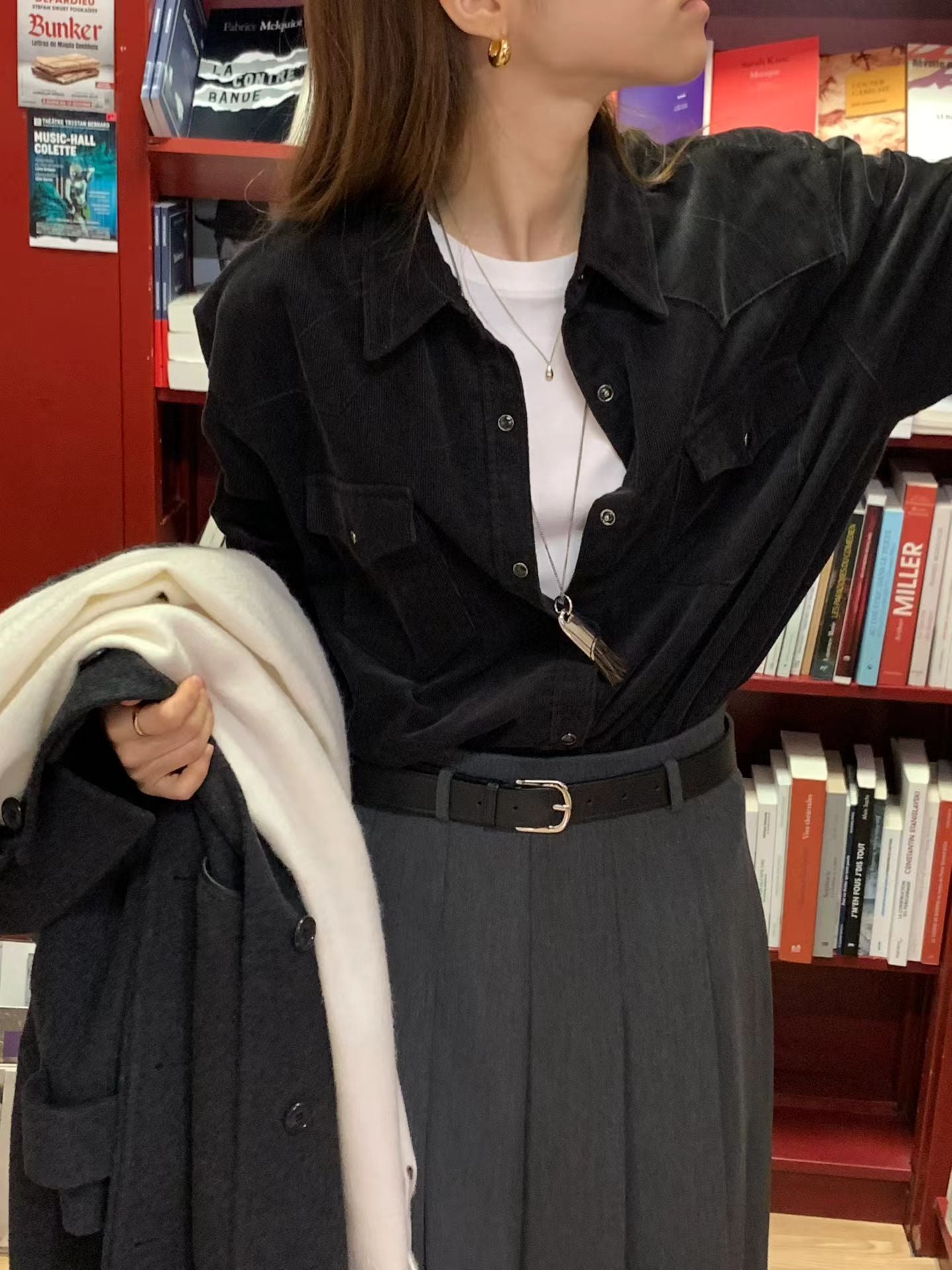 Ounce hey pleats skirt-2col