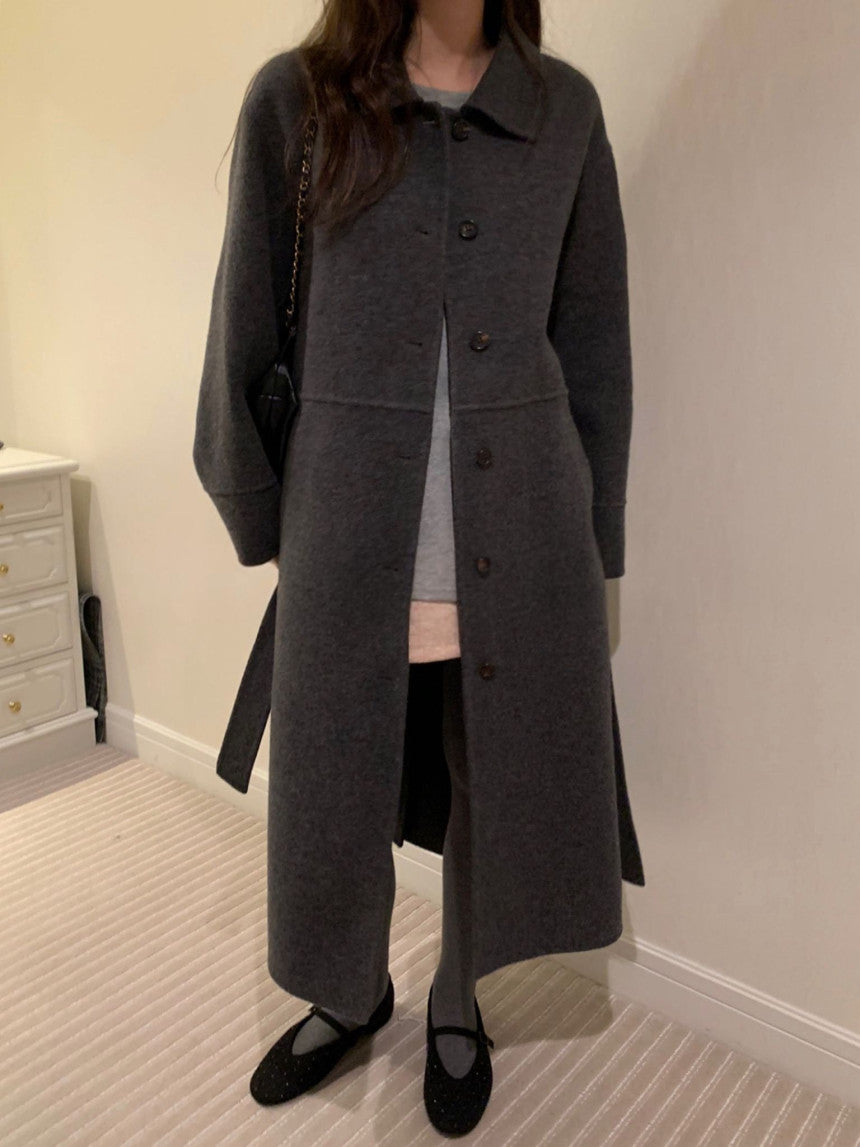 Cookie long handmade coat-2col