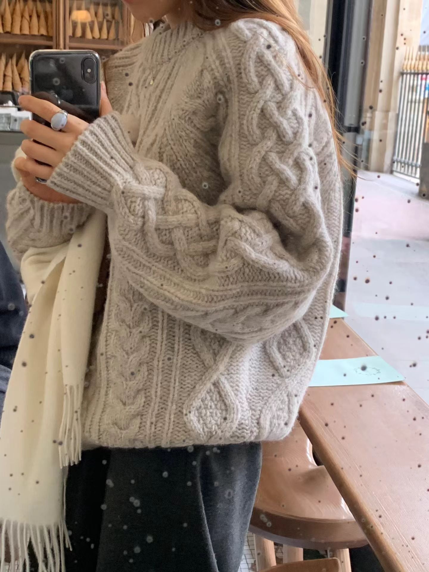 Ounce margo wool cable knit-2col