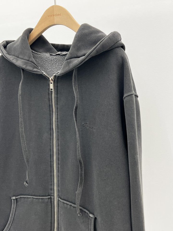 pigment fleece dying hood zip up&pants