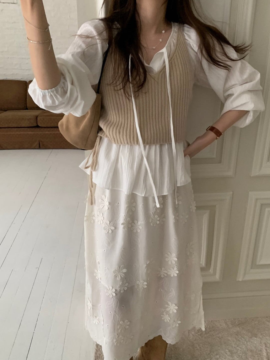 Ile flower banding skirt