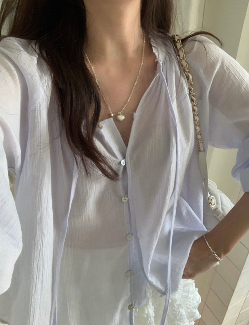 Yoru shirring blouse-3col