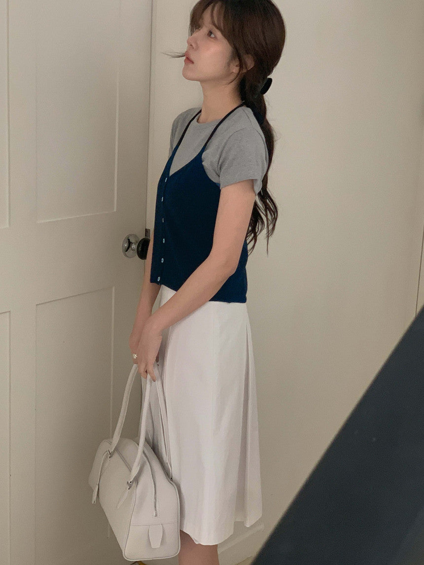 basic halter sleeveless-5col