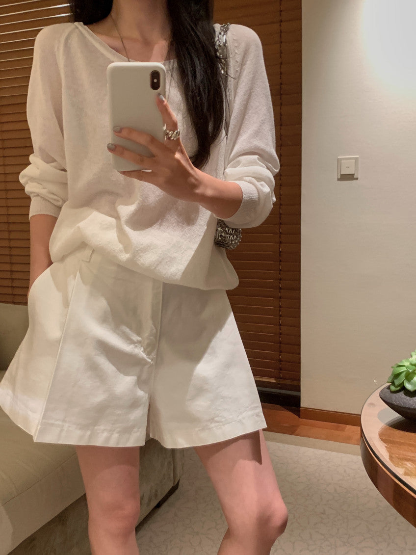 pintuck half pants-2col