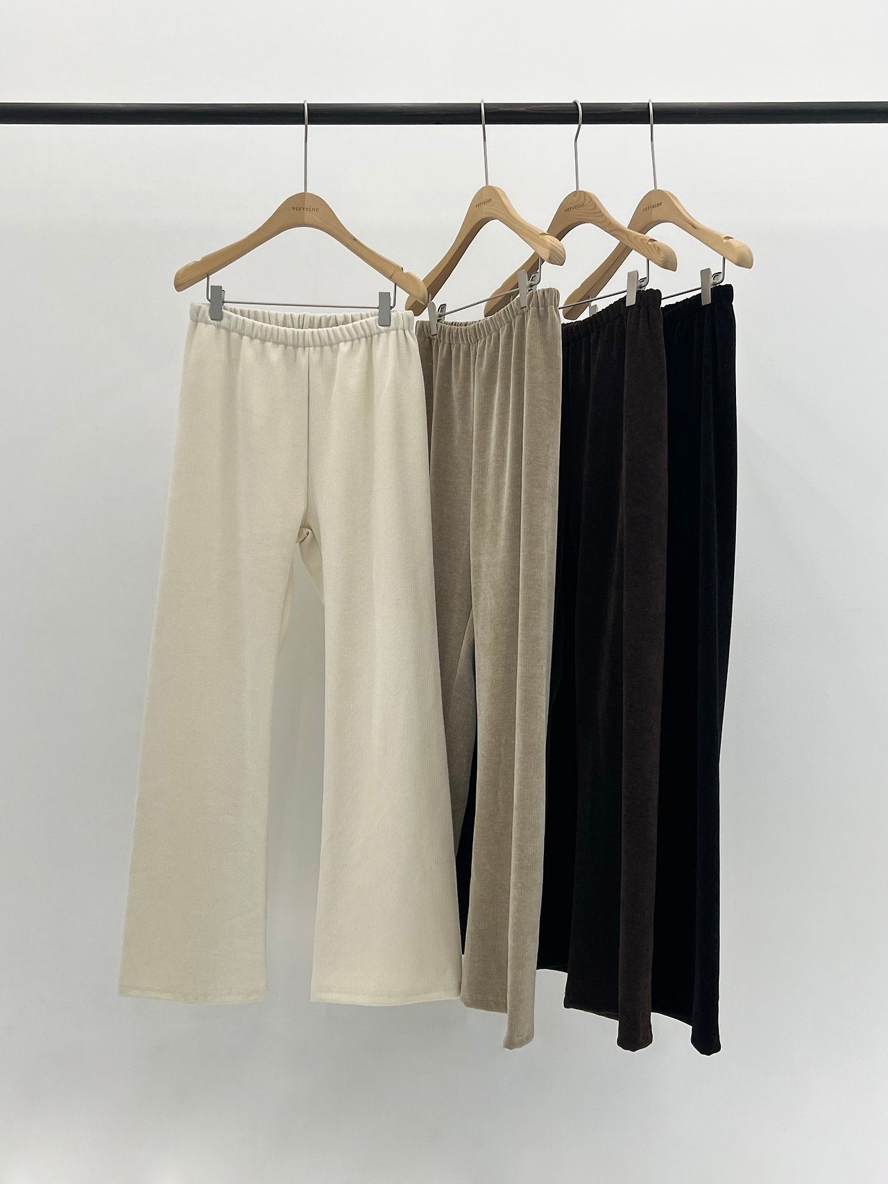 Velour corduroy banding pants-4col