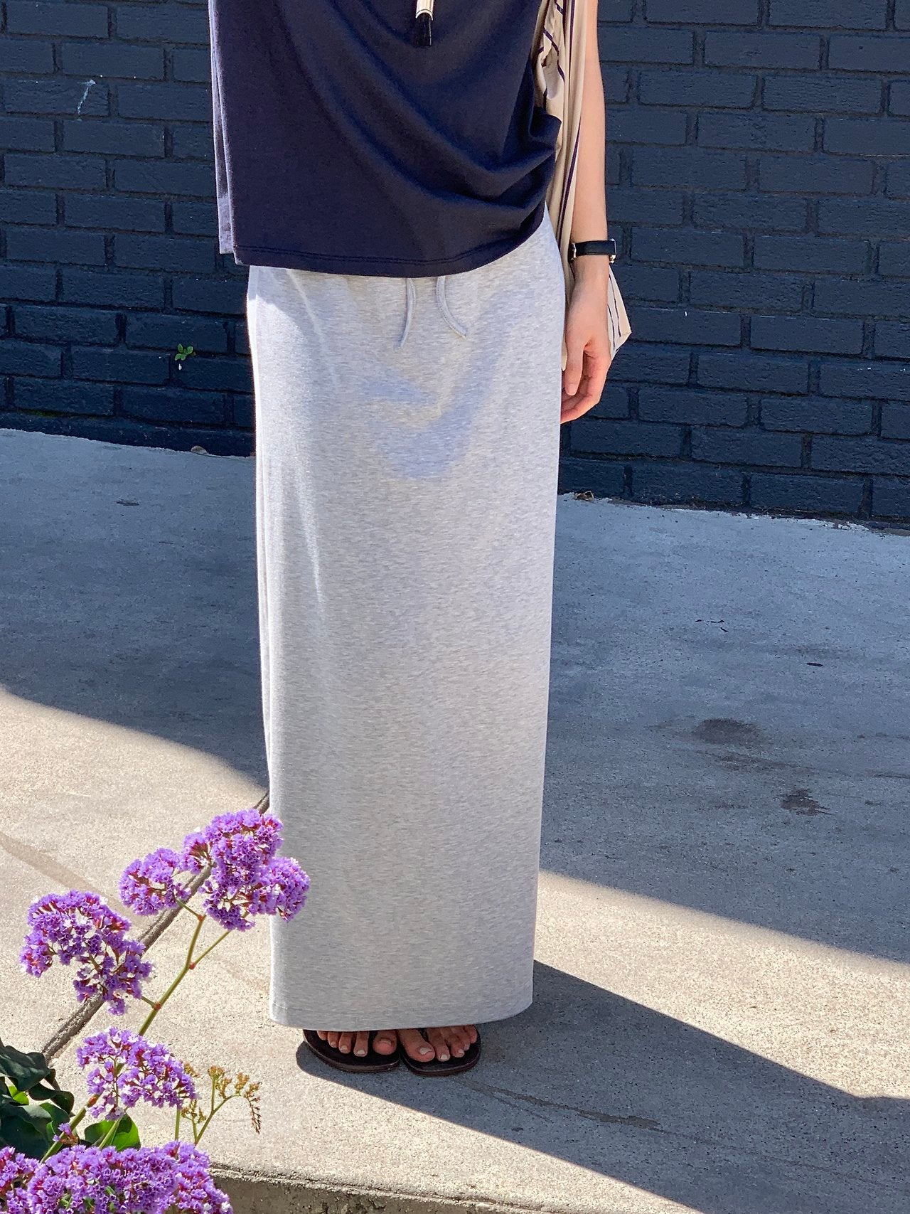 Rive jersey long skirt-4col