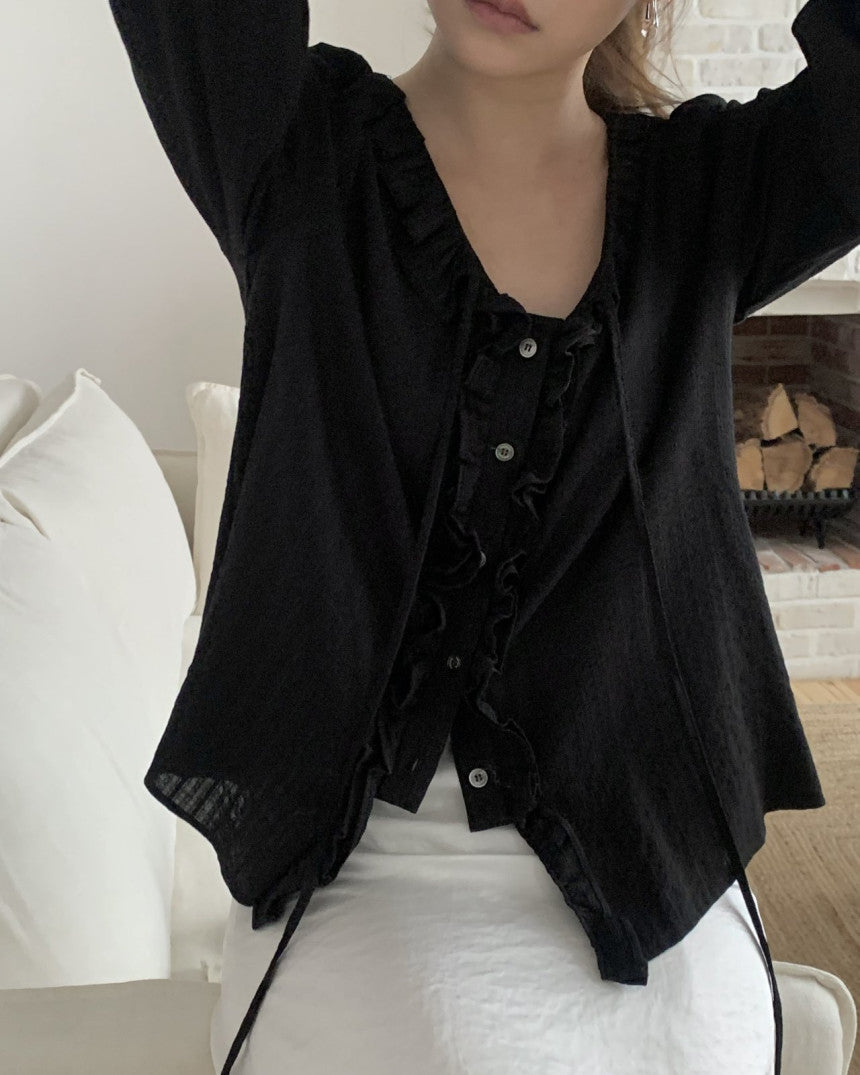 Riel ruffle blouse-2col