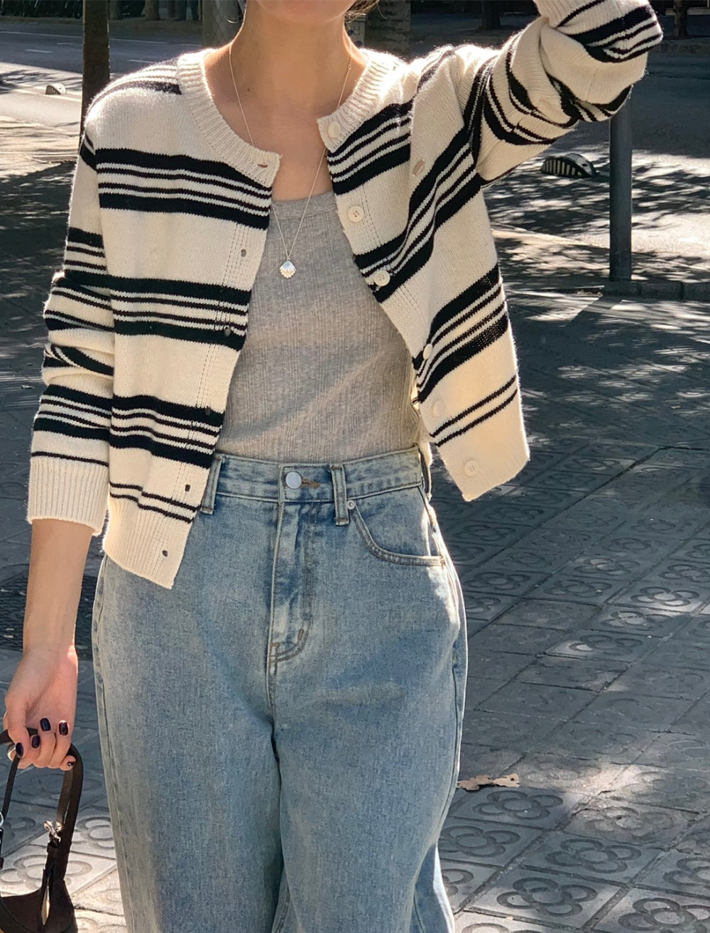 Nordic knit cardigan-4col