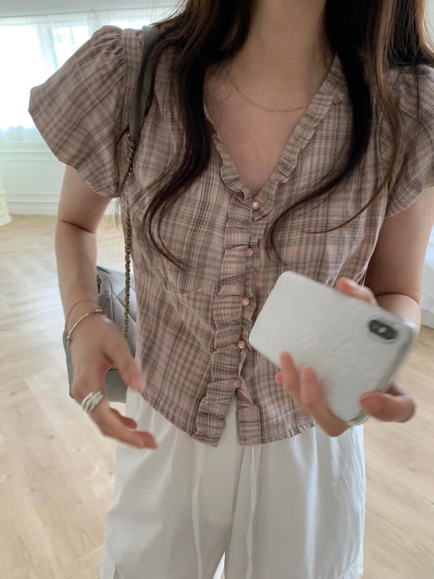 koti check blouse-2col