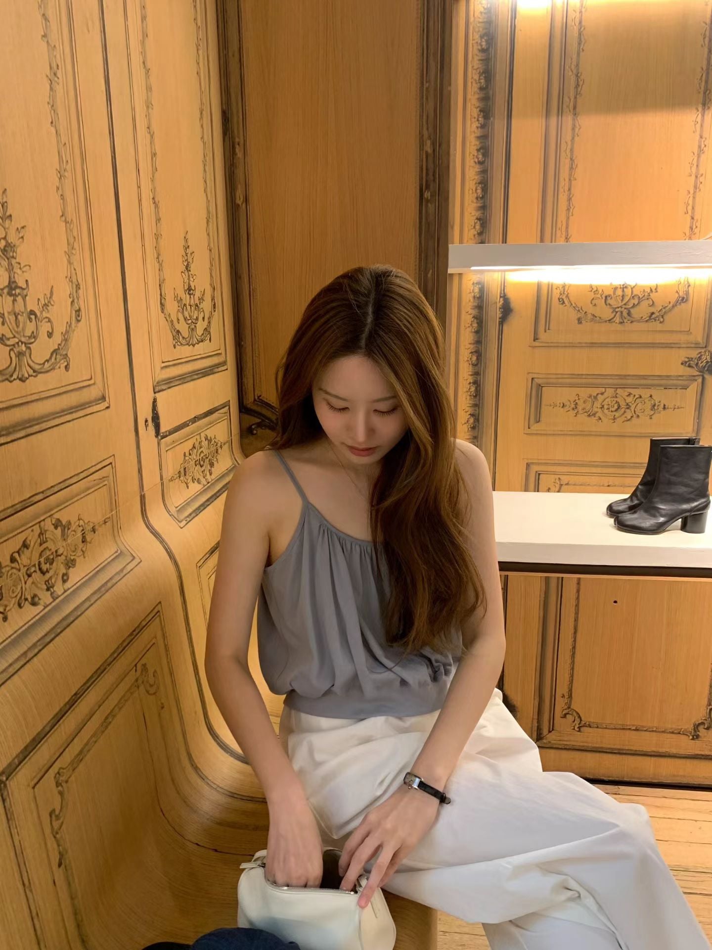 Ounce heize shirring blouse-4col