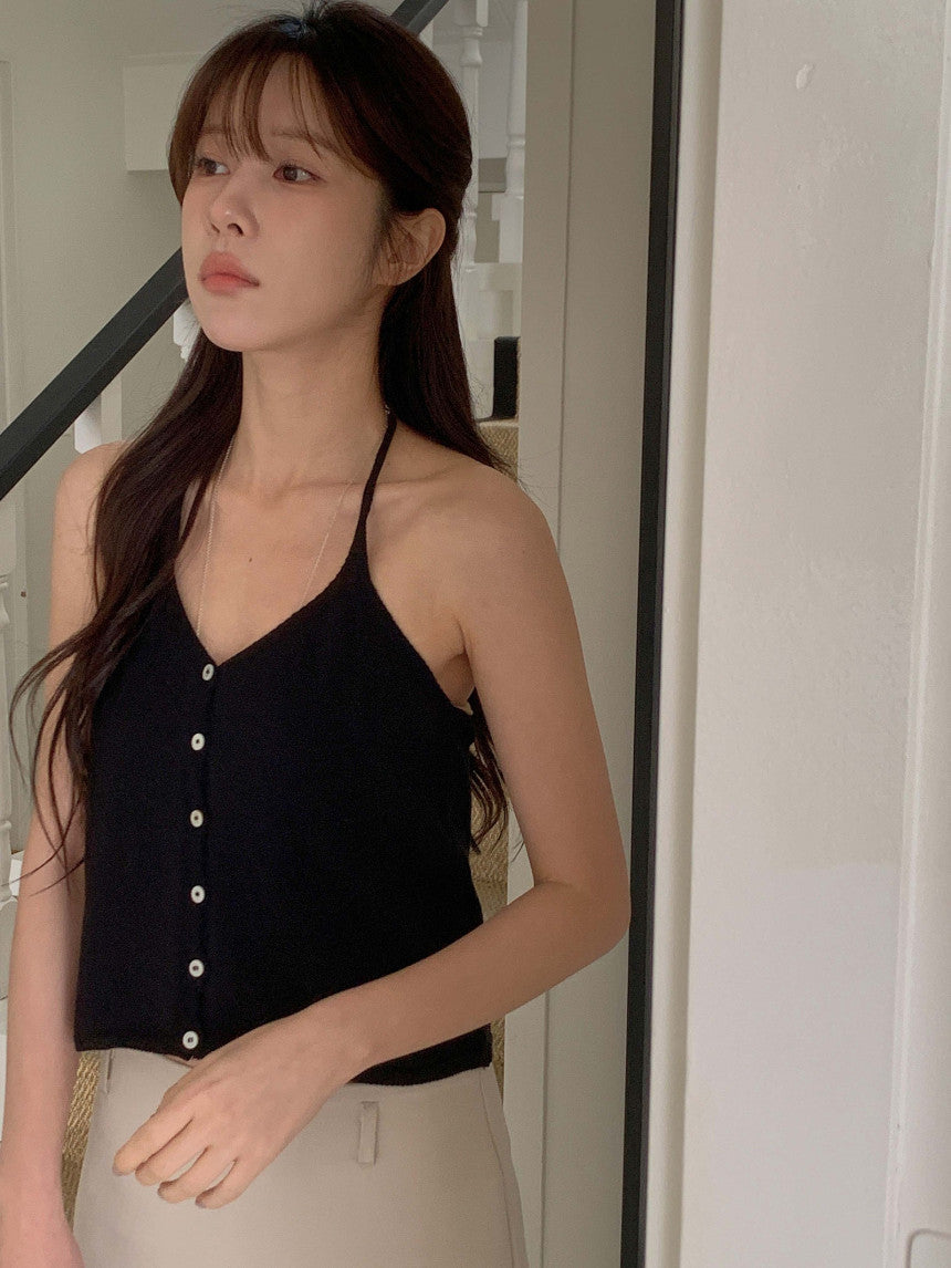 basic halter sleeveless-5col