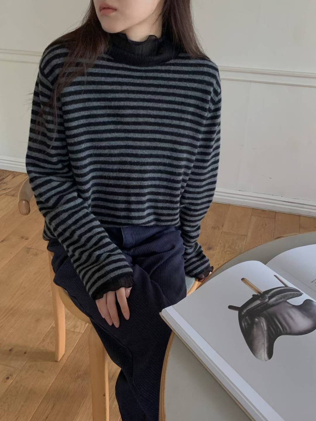 cash boat neck s.t knit-3col