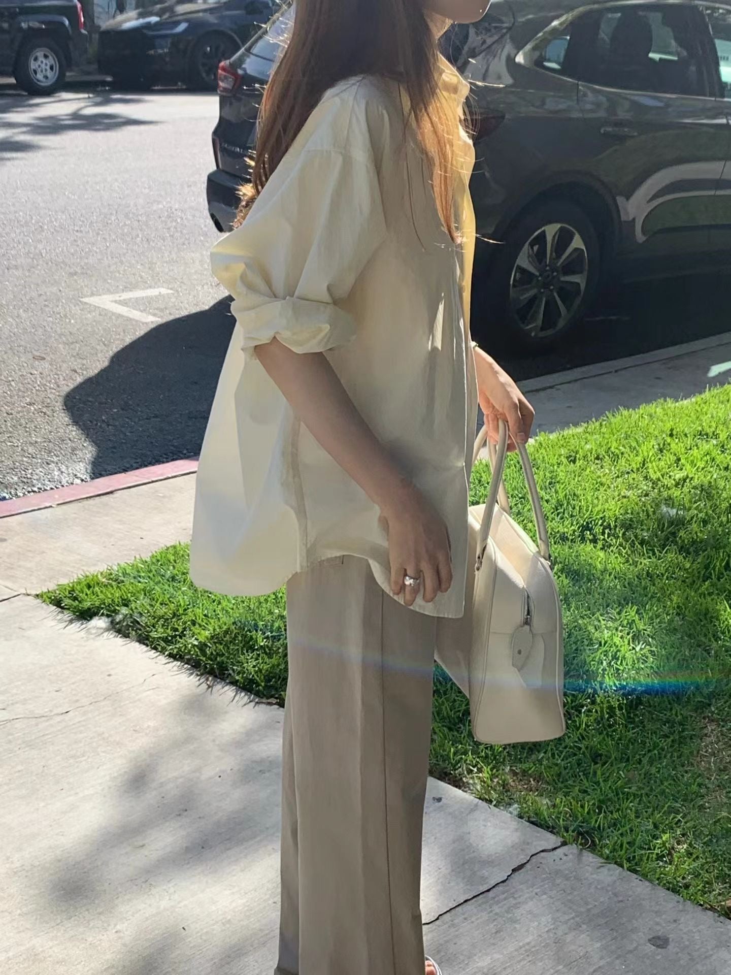 Ounce fond boxy shirt-col