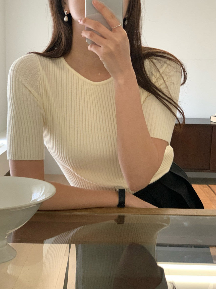 Louis rib half knit-4col
