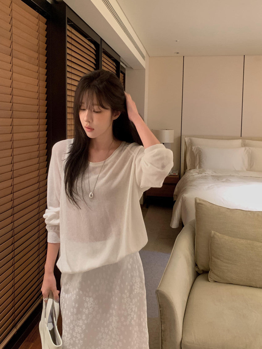 u-neck knit-4col