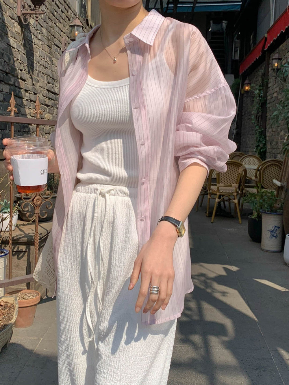Tencel stripe shirt-3col