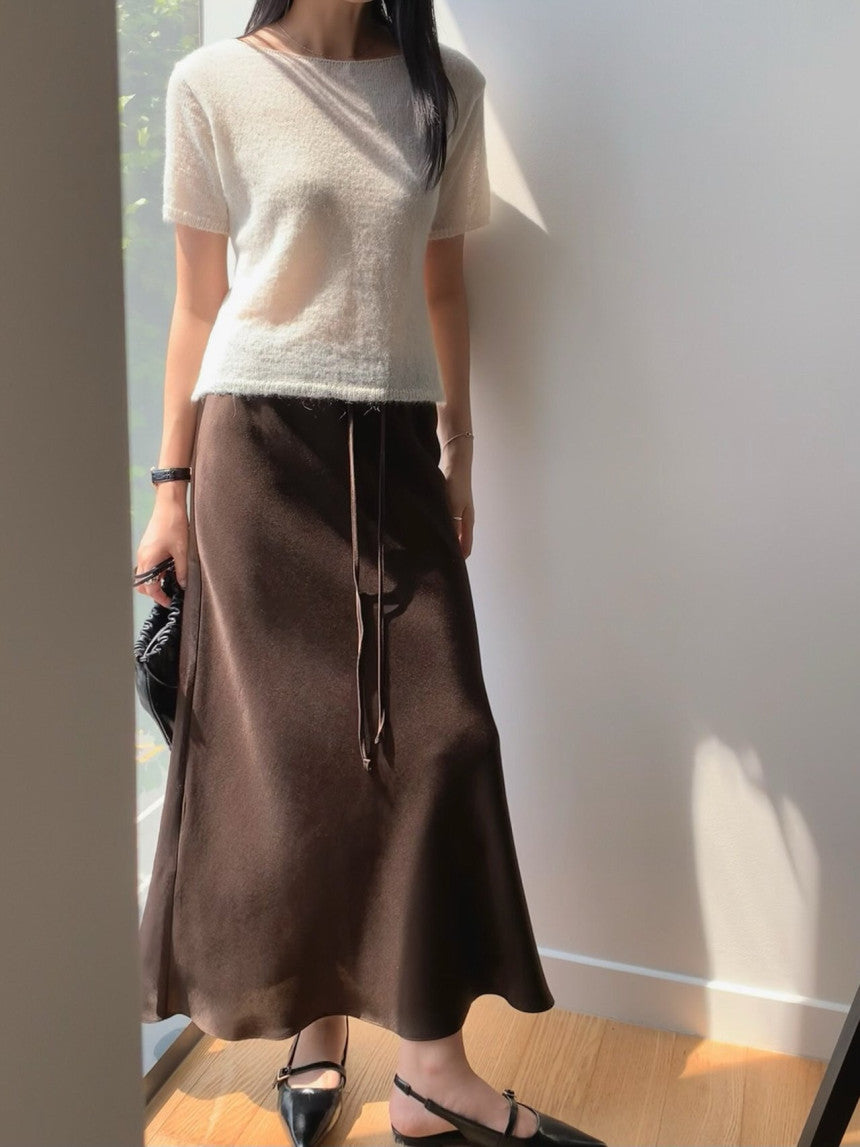 Cello satin skirt-3col/ショート丈あり