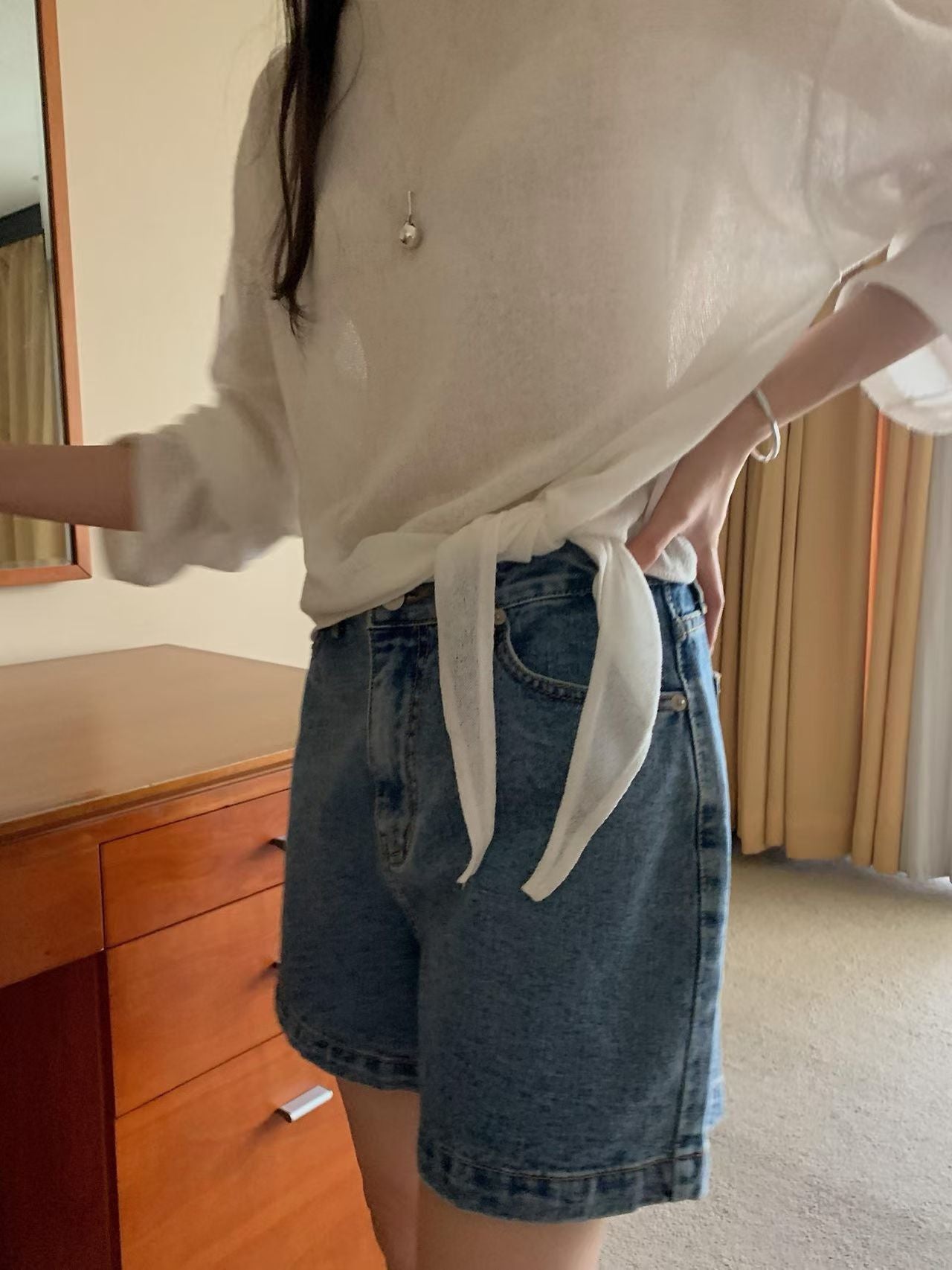 linen bow T-3col