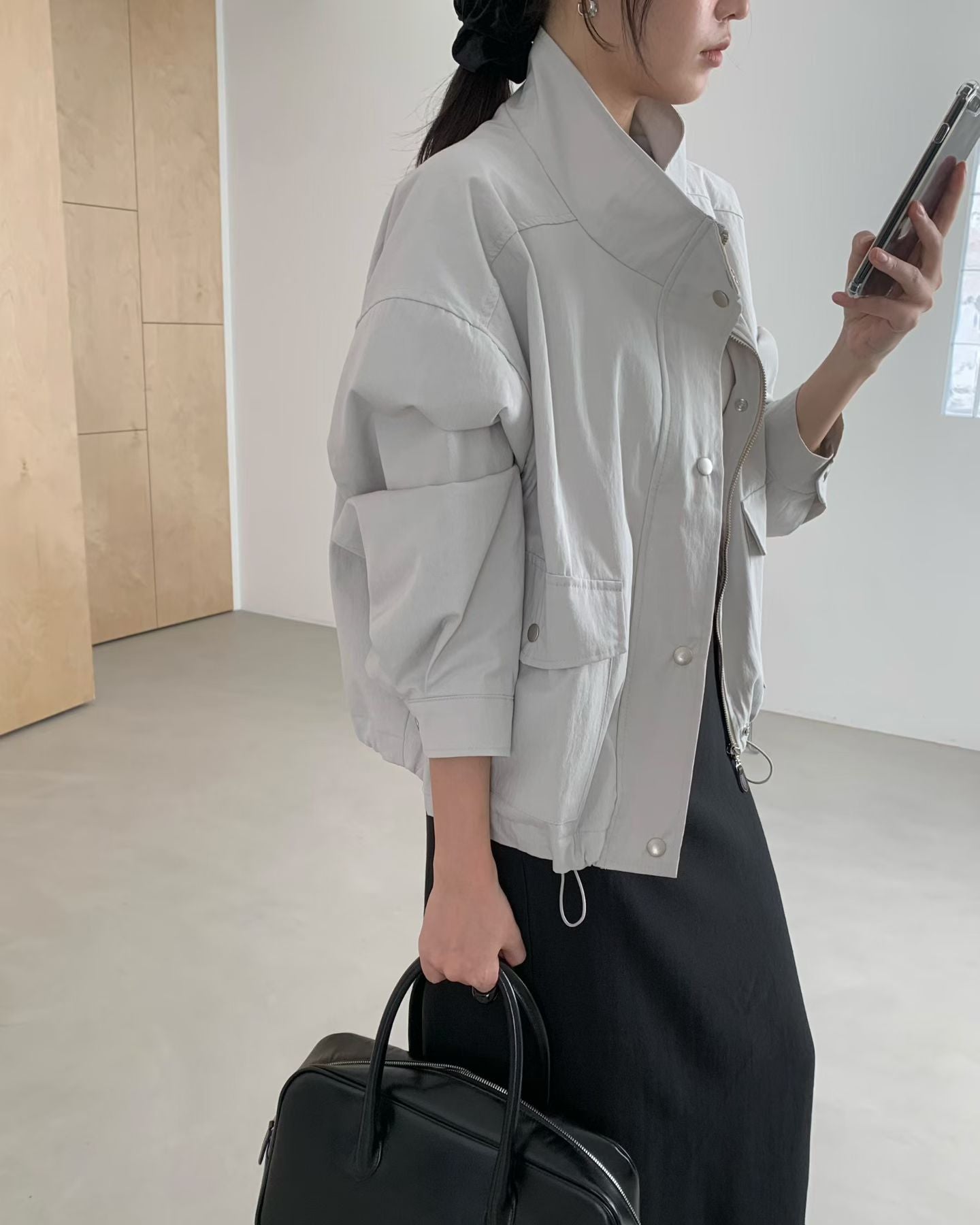 Millan short bomber jacket-3col