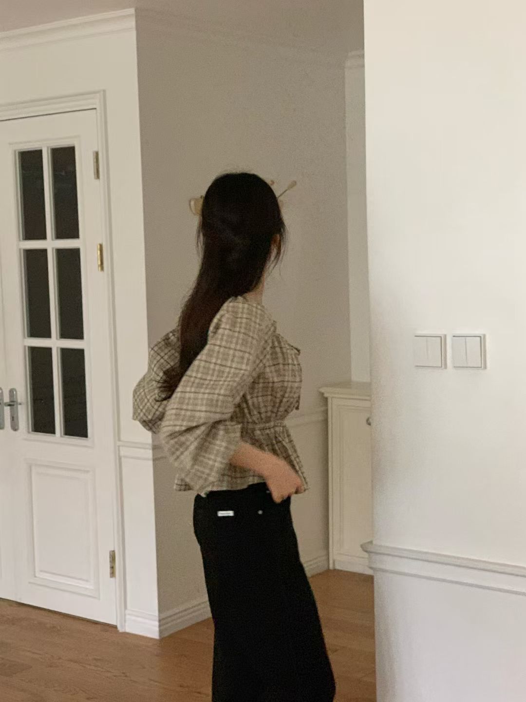 Michelle check blouse-2col