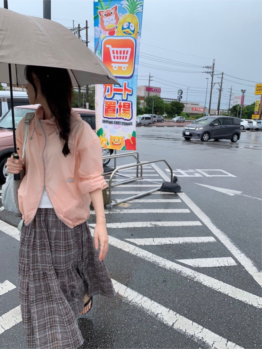 Alpha check skirt-2col
