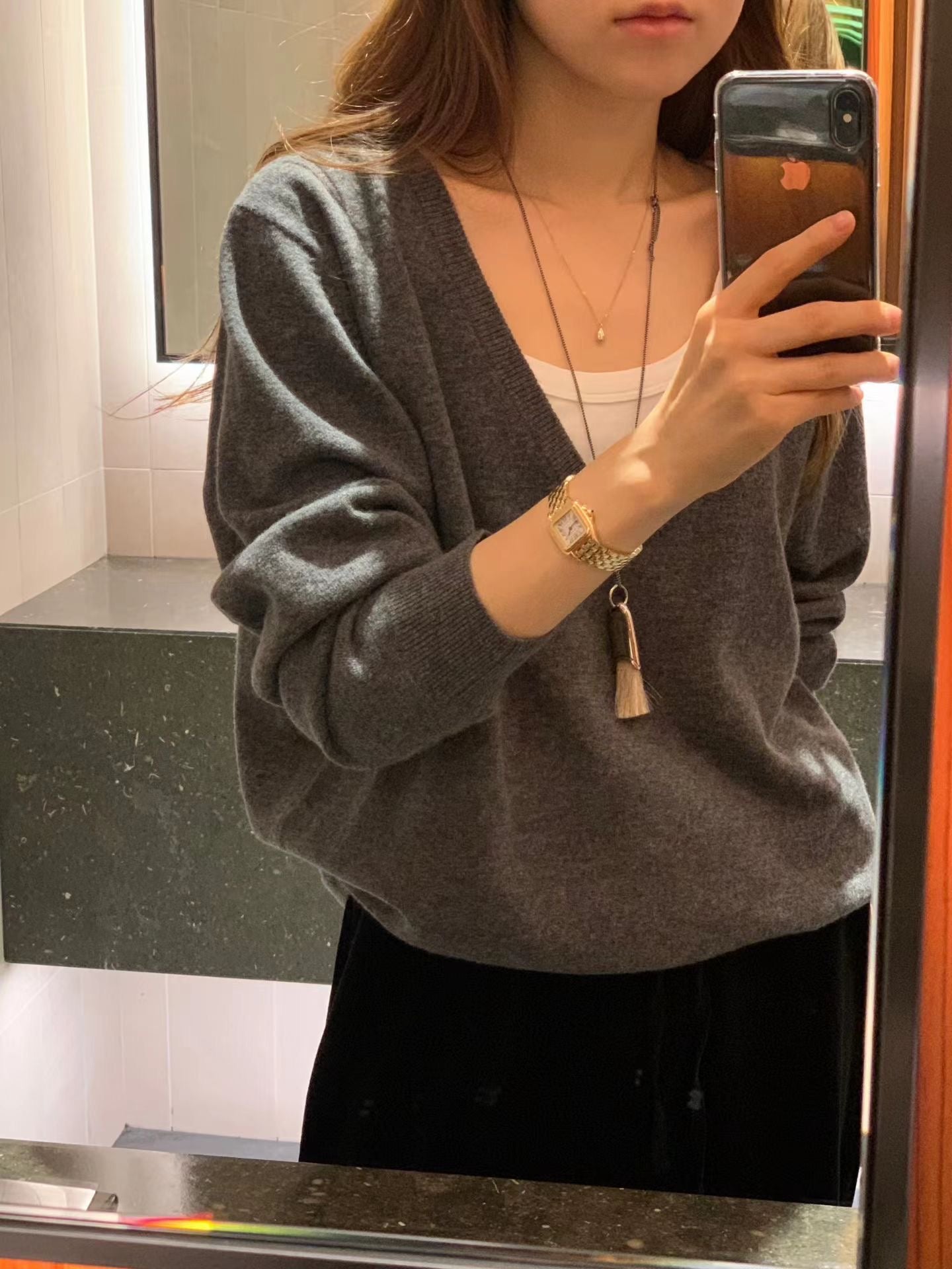 Ounce velvet string maxi skirt