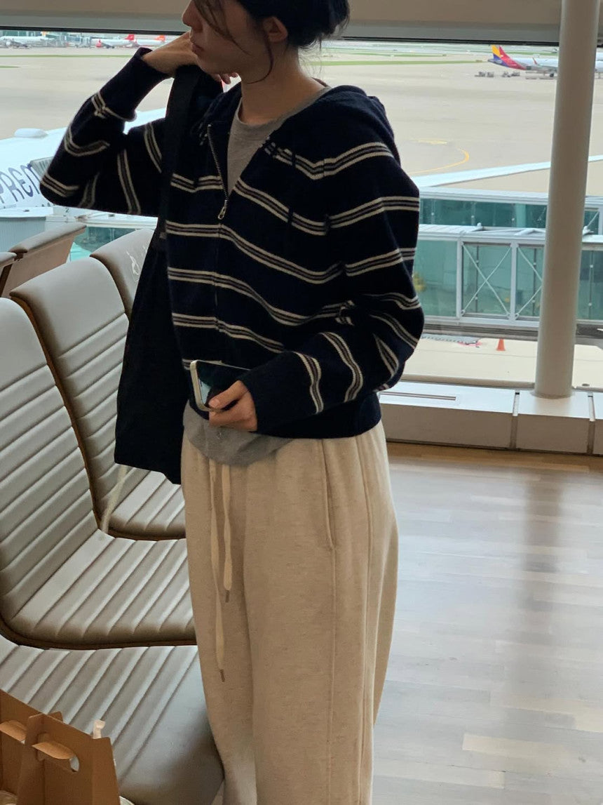 From hood cardigan-3col
