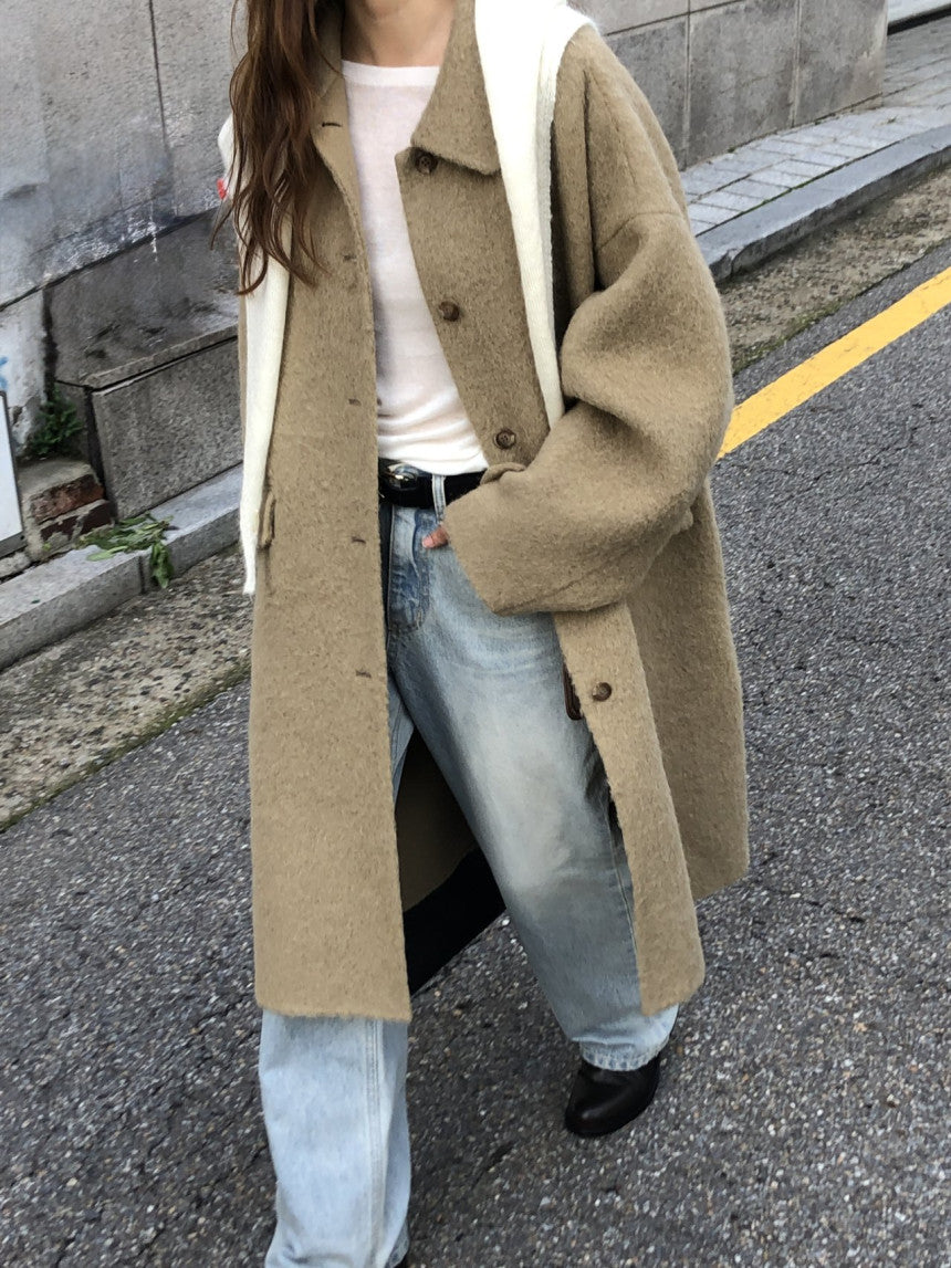 Lea alpaca handmade coat-2col